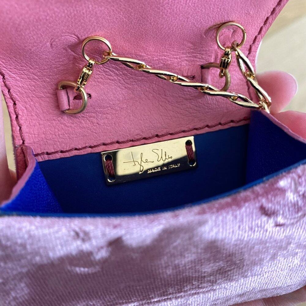Tyler Ellis Micro Mini Candy Clutch Velvet Purse in Pink - Picture 4 of 8